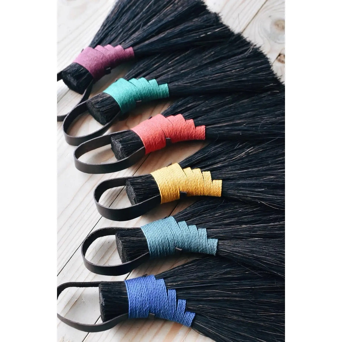 Dark Blue Arenga Fibre Hand Brush