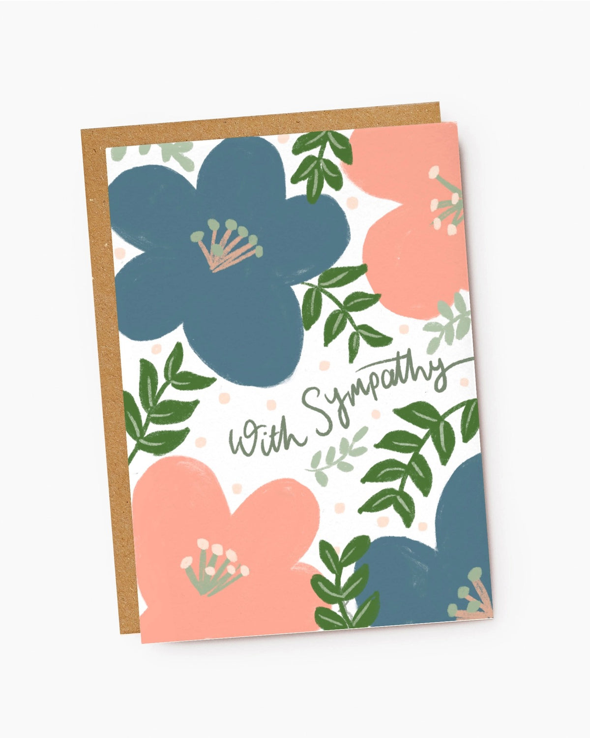 With Sympathy Flowers Card