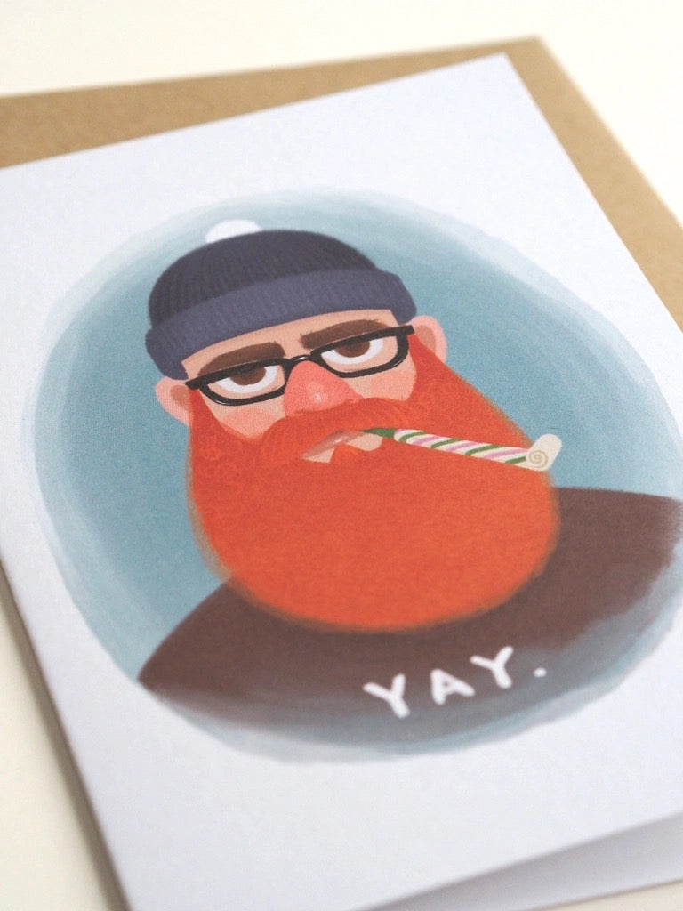 Yay Beardy Dude Card