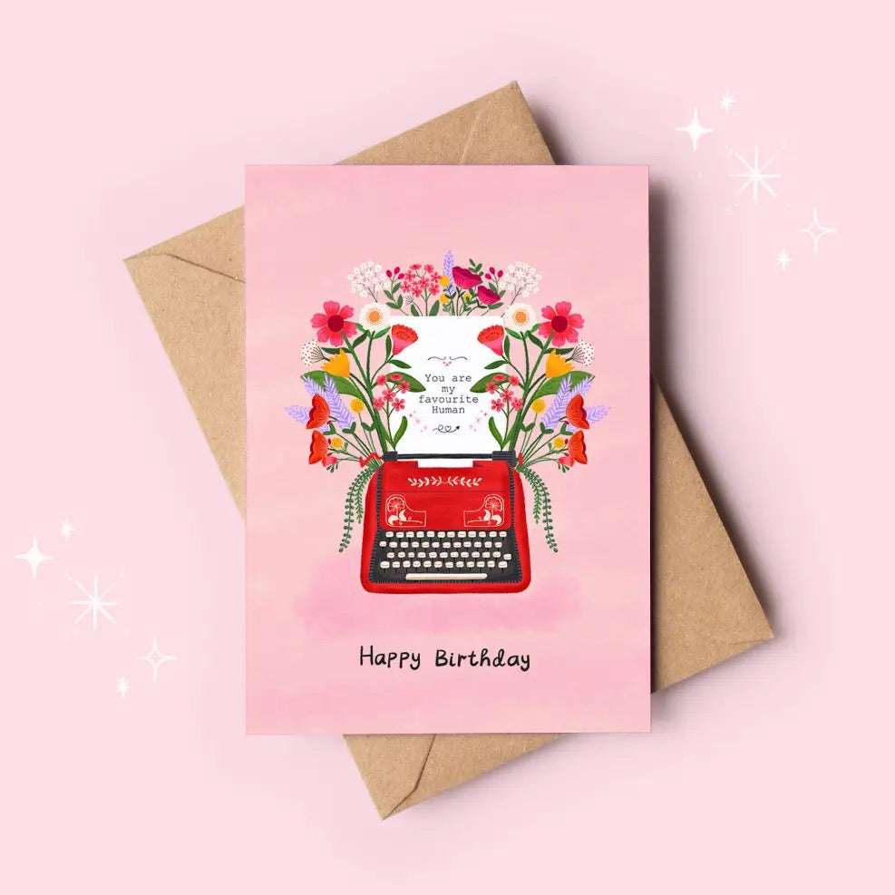 Typewriter Birthday Card