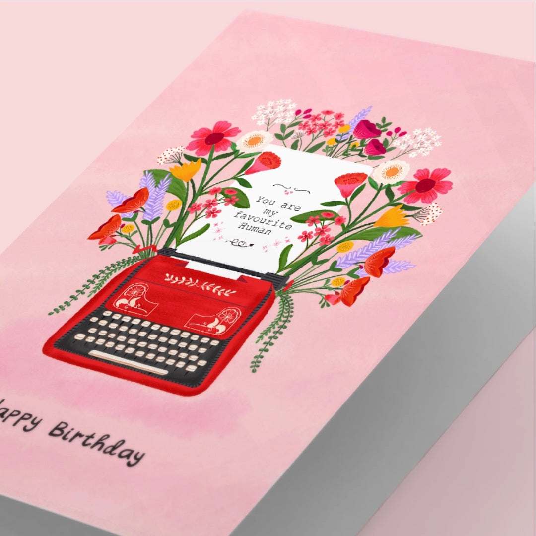 Typewriter Birthday Card