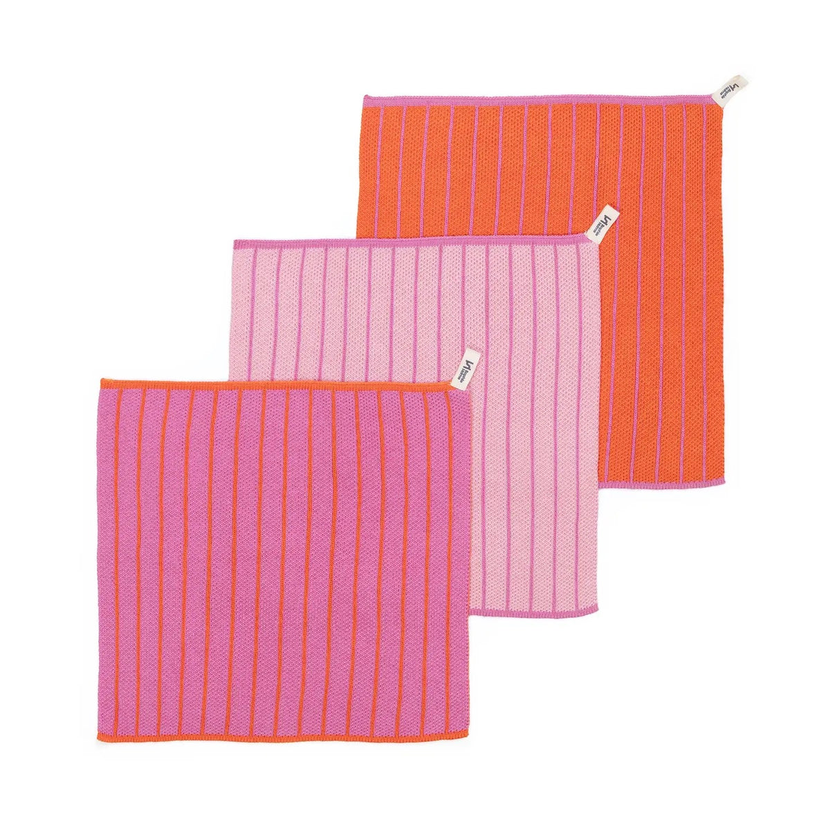 Reusable Striped Pink Dishcloths