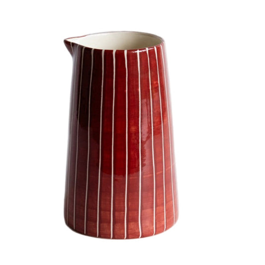 Pitcher - Sgraffito Stripe, Paprika