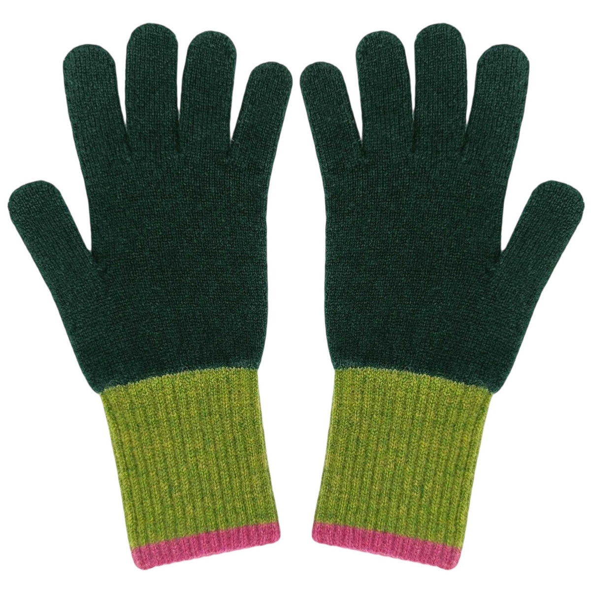 Men's  Dark Green Lambswool Gloves