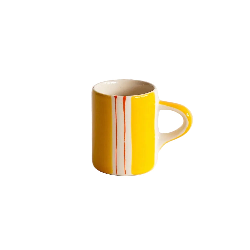 Espresso Cup, Twin Stripe In Turmeric