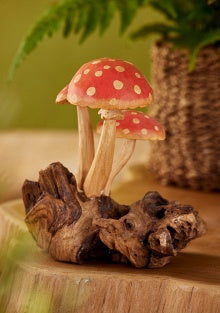 Hand-carved Wooden Mushrooms