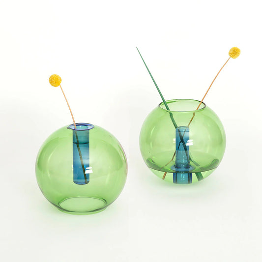 Medium Green/Blue Bubble Vase