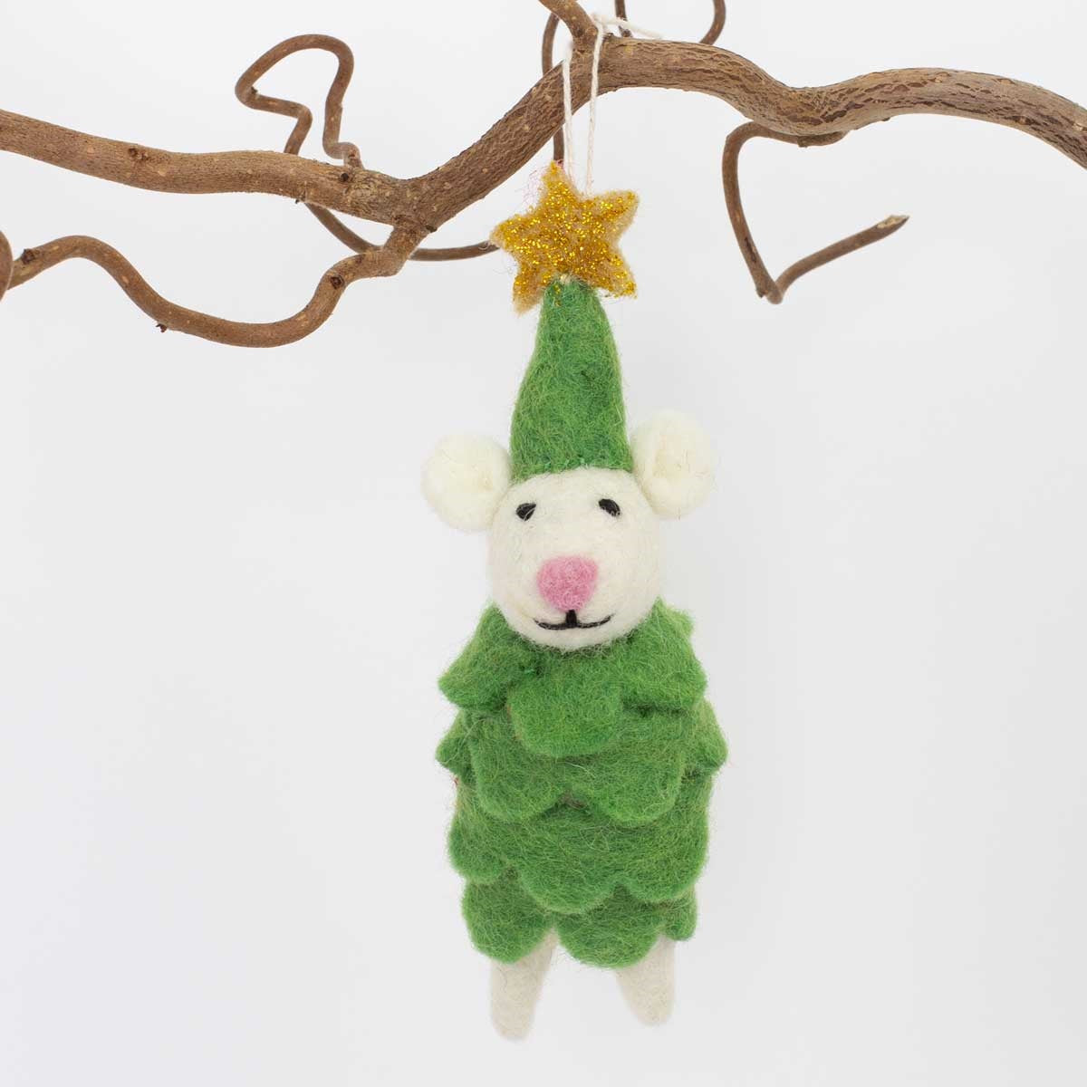 Mouse With Star Cap Felt Decoration