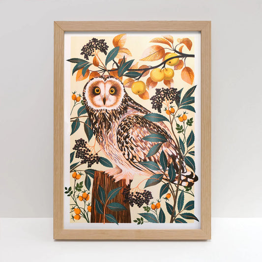 Autumn Owl Riso  Print