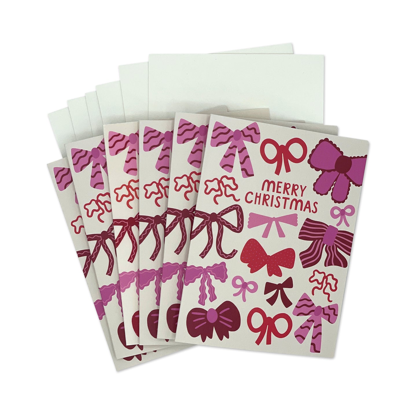 Merry Christmas Bows Christmas Card: Pack Of 6