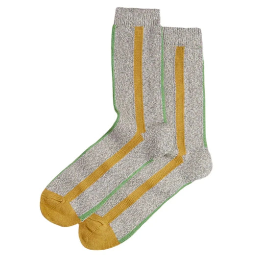 Organic Green Vertical Cotton Socks
