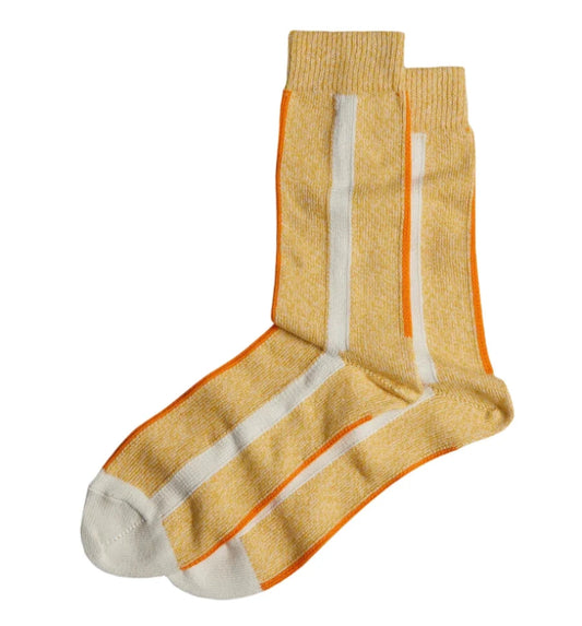 Organic Yellow Vertical Cotton Socks