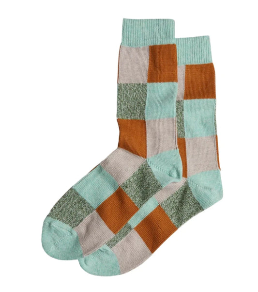 Organic Patch Mint Cotton Socks