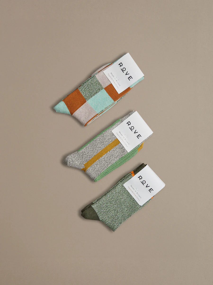 Organic Patch Mint Cotton Socks