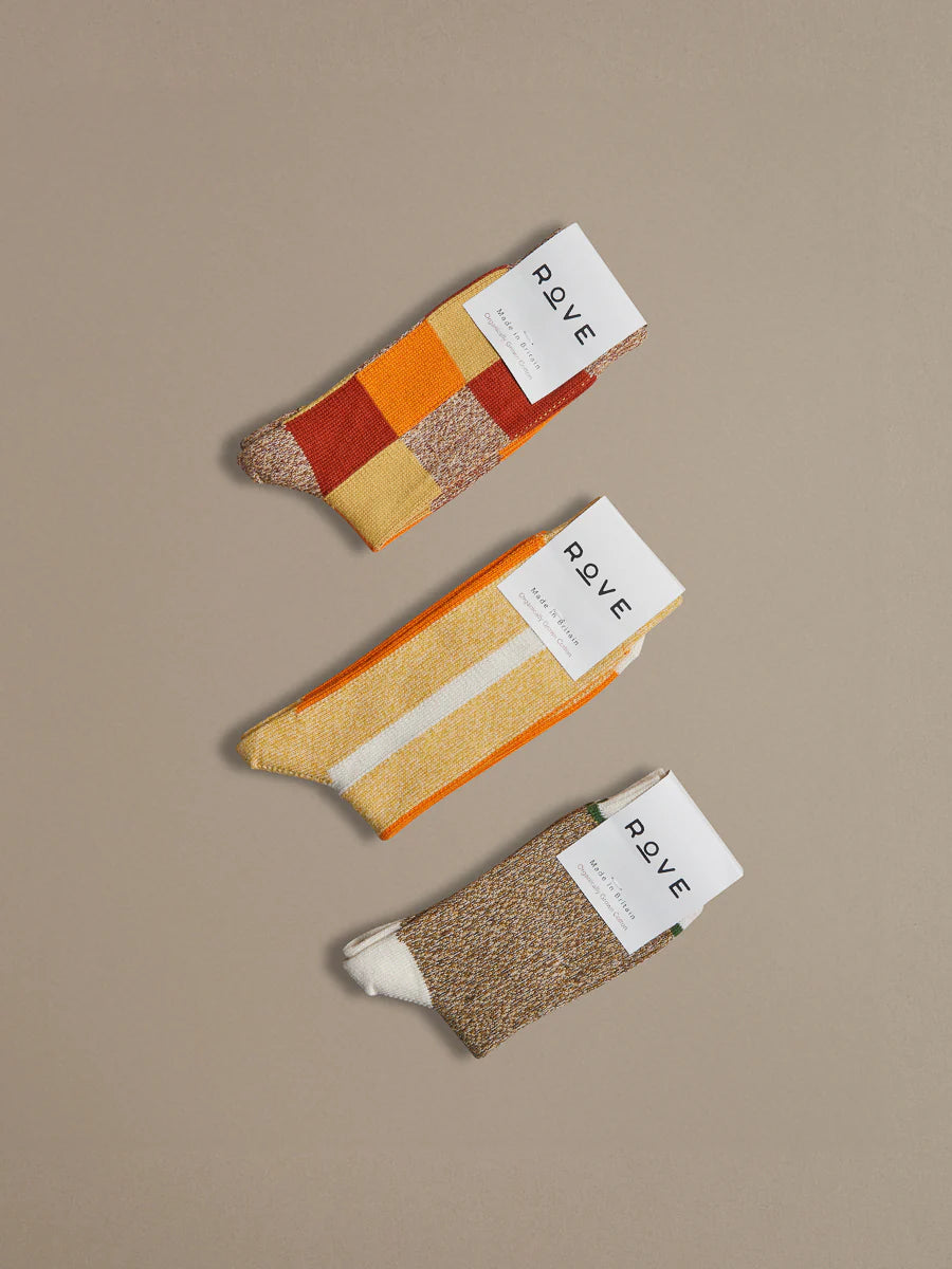 Organic Patch Orange Cotton Socks