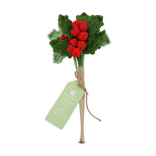 Crochet Holly Sprig (2 per pack)