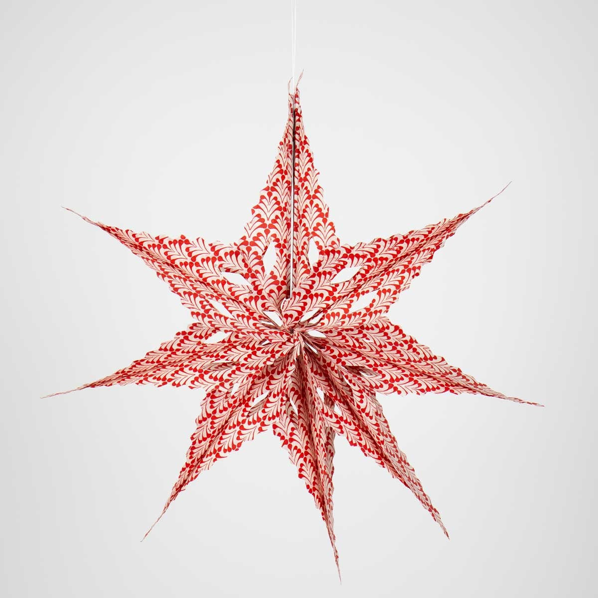 Sirius Bunch Star Paper Christmas Decoration Red/Off White