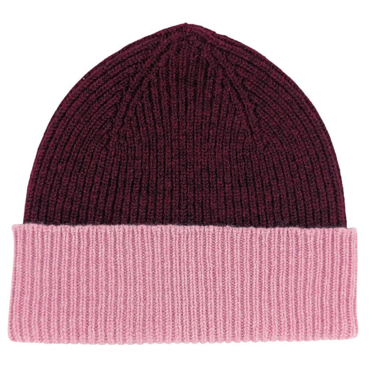 Bordeaux & Dusky Pink Beanie (unisex)