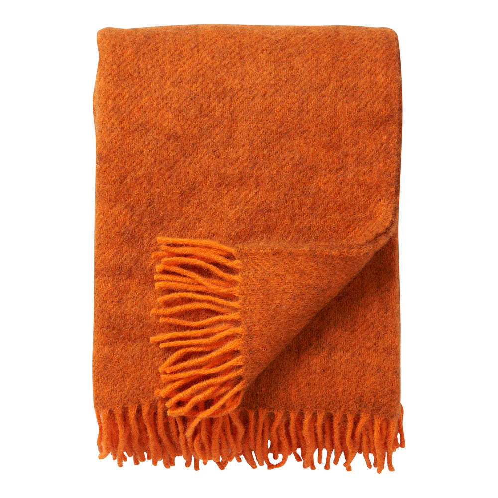 Orange Brushed Gotland & Lambswool Throw