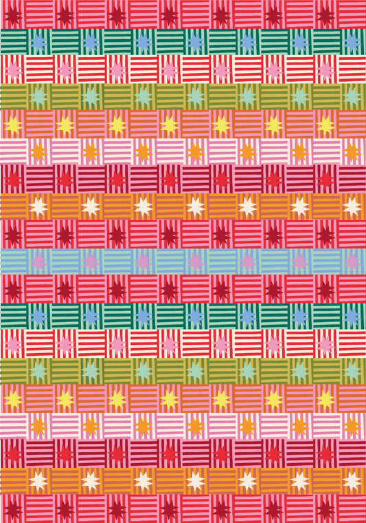 Christmas Stars & Stripes Gift Wrap