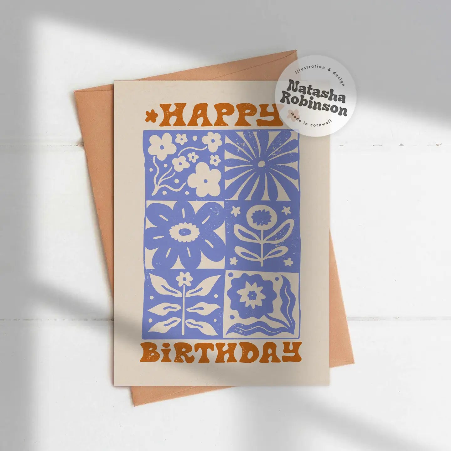 Happy Birthday Wavy Abstract Greetings Card