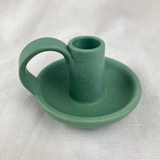 Jyoti Stoneware Candle Stick Holder Green