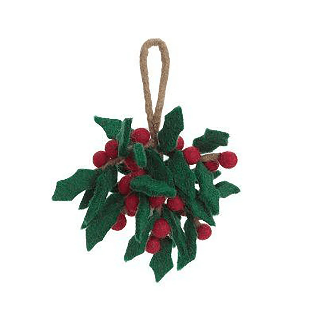 Felted Holly With Red Berries