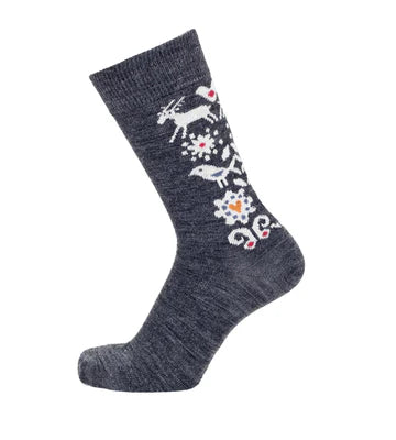 Art Birds Merino Anthracite Wool Socks