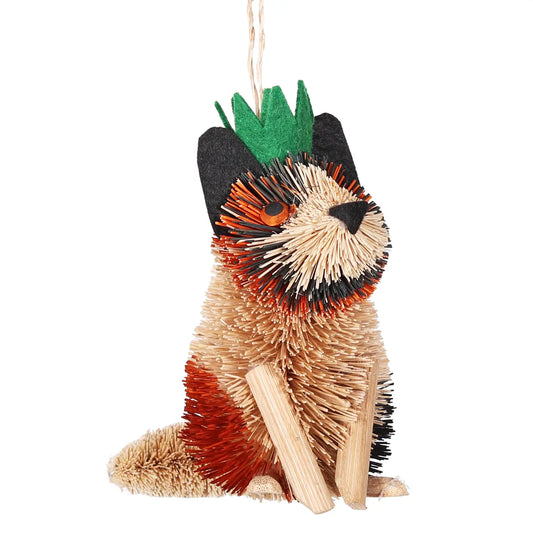 Bristle Cat With Hat Decoration
