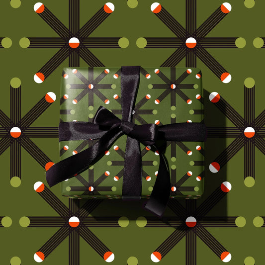 Seventies 9 Orange Star Wrapping Paper