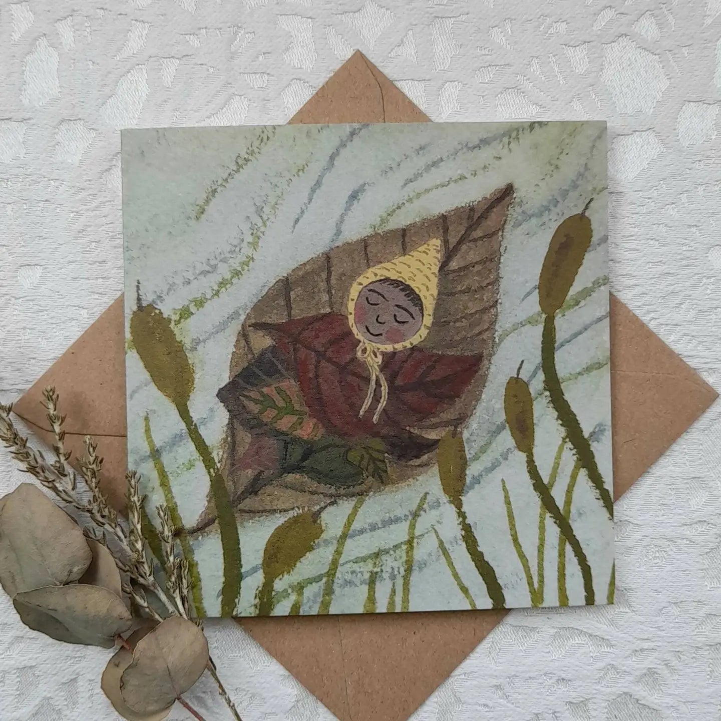 Leaf Baby Greeting Card