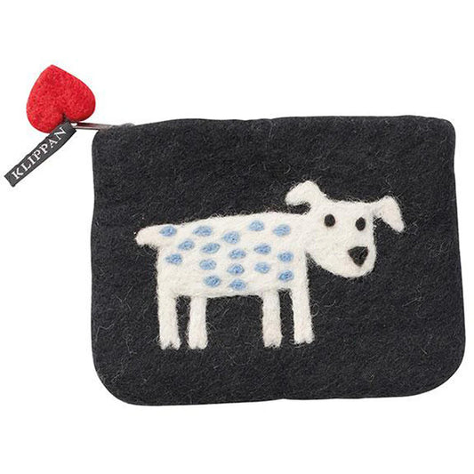 Black Dog  Felted  Wool Purse ( Kneaded by Hand) (Copy)