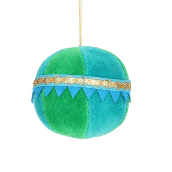 Velvet Bright Baubles With Zig-ZagTrim Hanging Decoration ( 3 Colours)