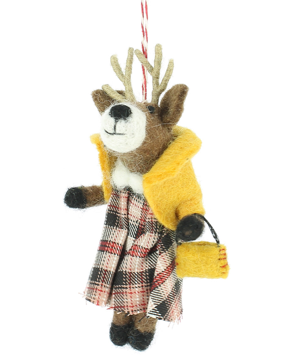 ReindeerWith Yellow & Tartan Outfits ( 2 Designs)