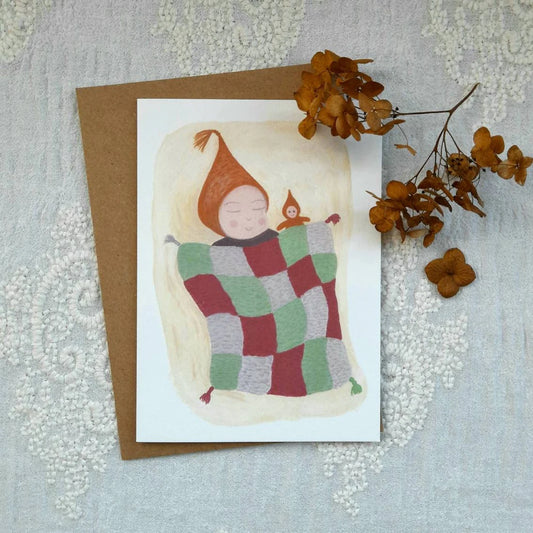 Child In Blanket Greeting Card