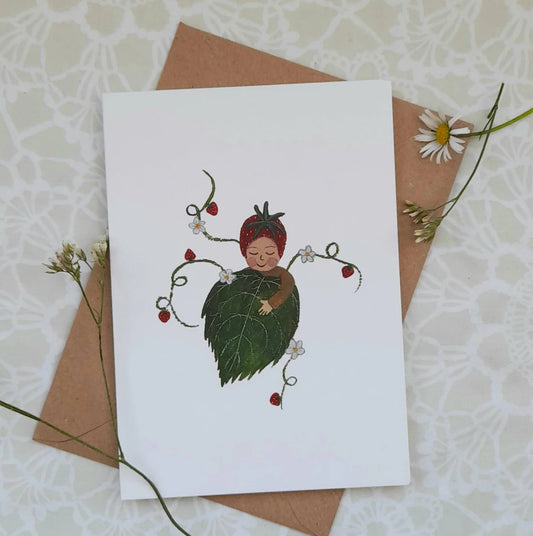 Child With Leaf Greeting Card