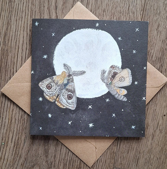 Moths in The Moonlight Card