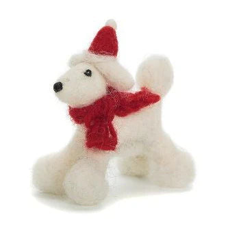 Mini Poodle With Hat & Scarf