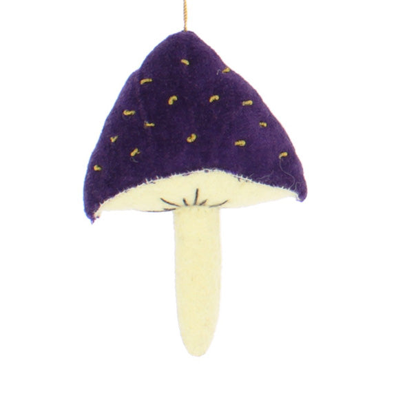 Velvet Toadstool Purple Tones  Hanging Decoration ( 3 Colours)