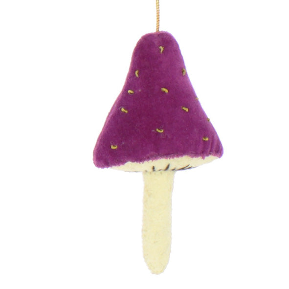Velvet Toadstool Purple Tones  Hanging Decoration ( 3 Colours)