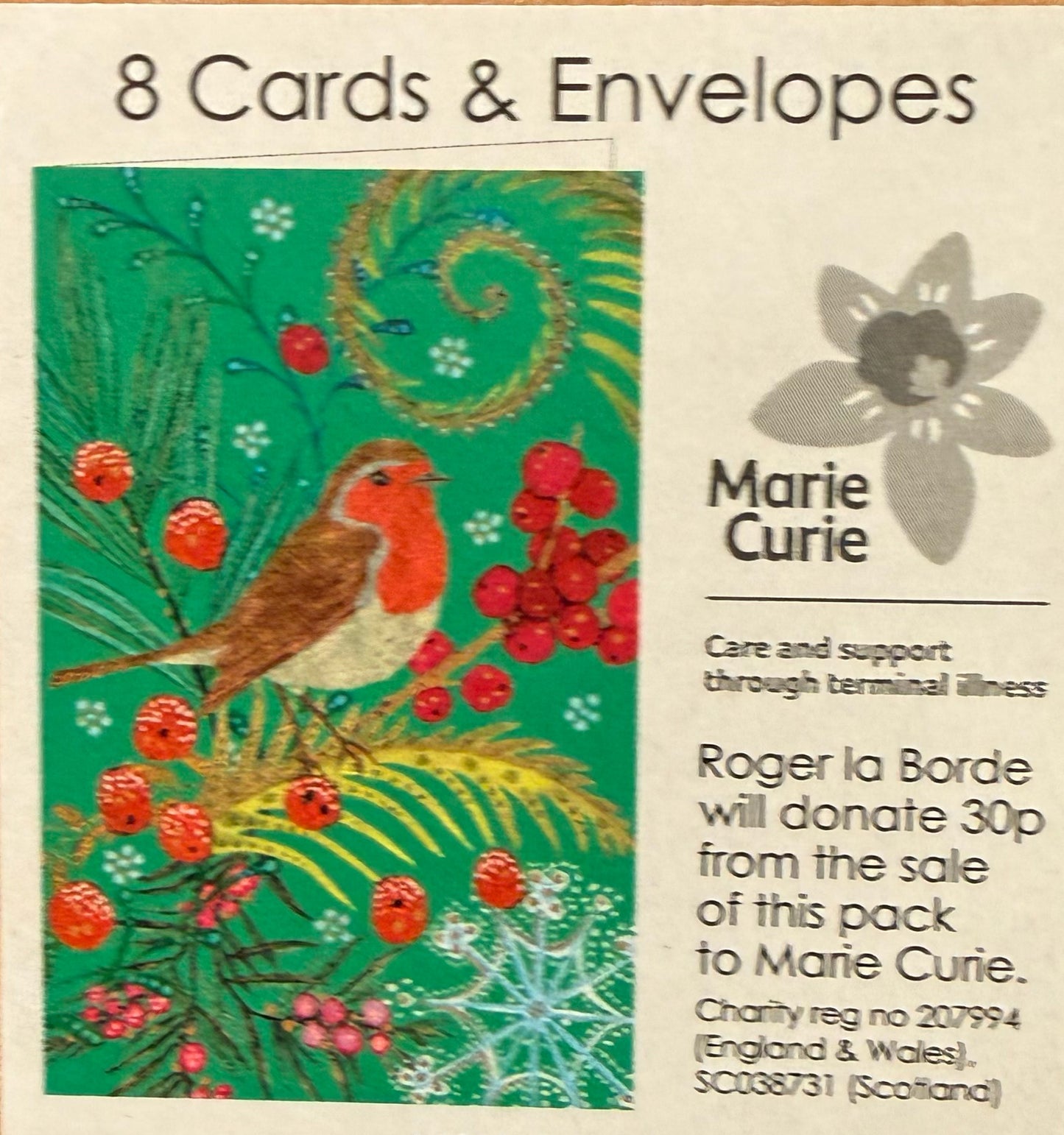 Red Robin Charity Christmas Card Pack (8)