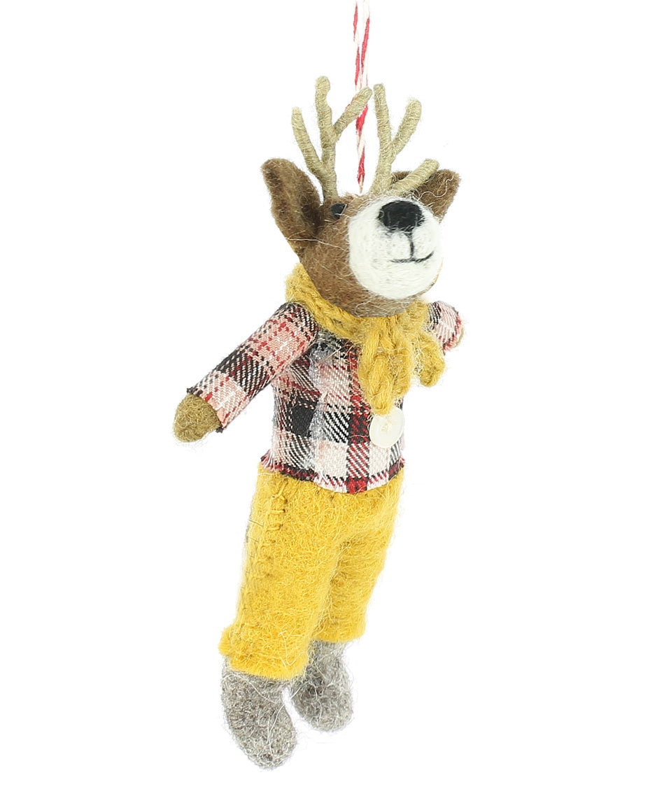 ReindeerWith Yellow & Tartan Outfits ( 2 Designs)
