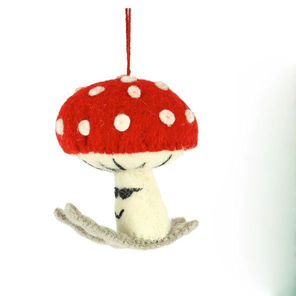 Winter Sport Toadstool Hanging Decoration- 3 styles Of Skiing