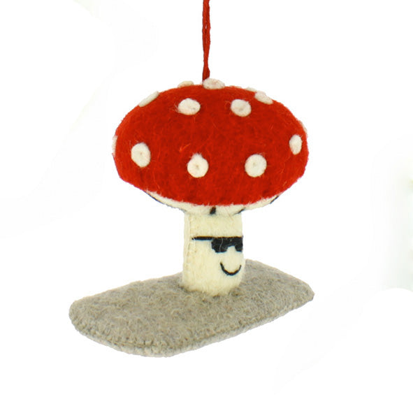 Winter Sport Toadstool Hanging Decoration- 3 styles Of Skiing